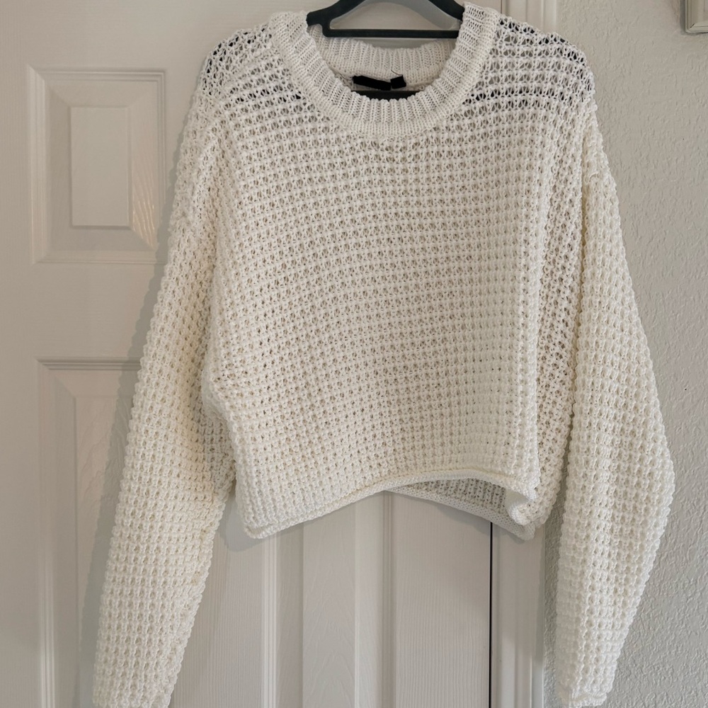 RD Style Cream Open Knit Sweater